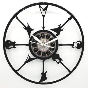 ELECTRIC GUITARS vinyl record clock